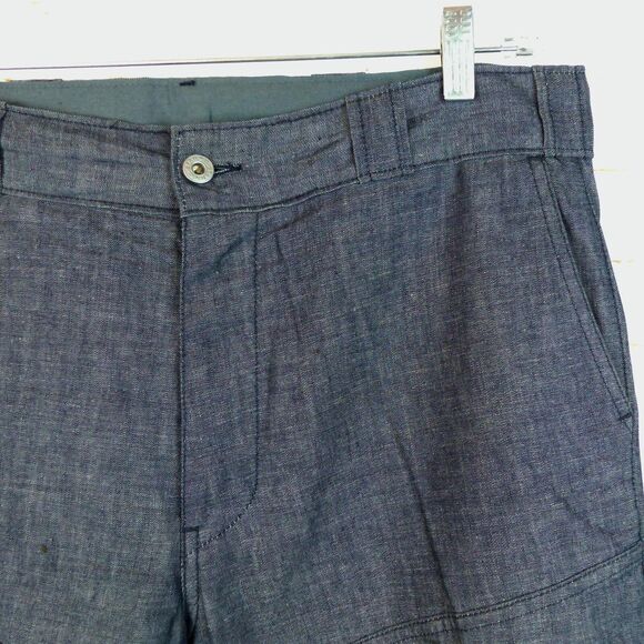 G-Star Raw Pant 33x34 (35x34) Blue Deckpant Chambray 3D Knee Straight Button Fly - Picture 4 of 14